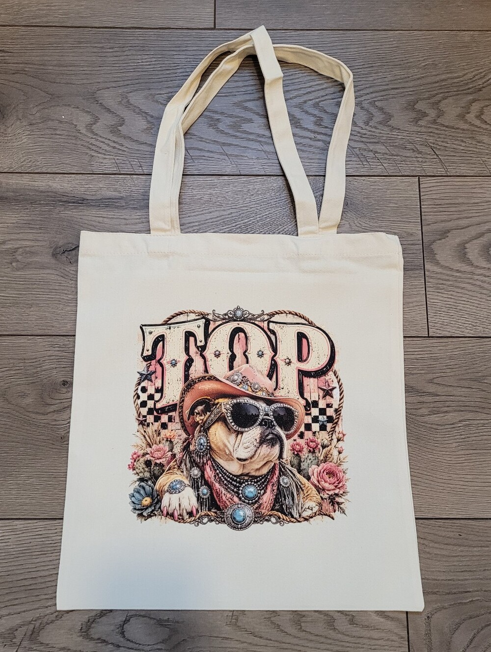 Custom Top Dog Canvas Tote Bag